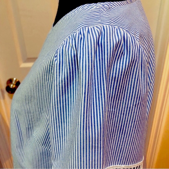 Talbots Blue & White Popover Size LP - Picture 4 of 10